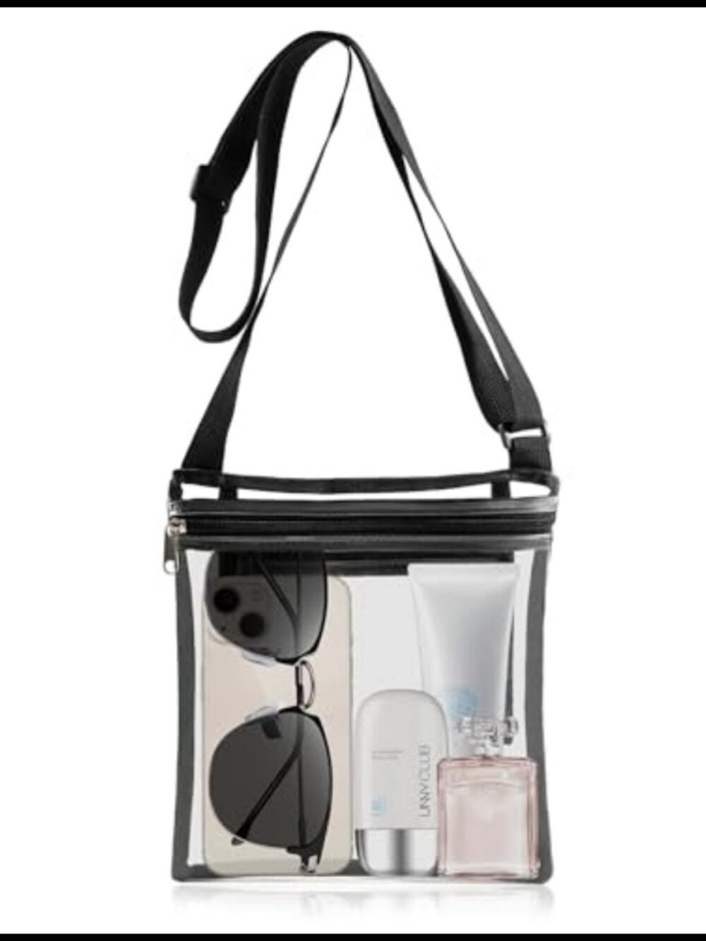 Clear Stadium Approved Bag Crossbody Purse with Inner Pouch